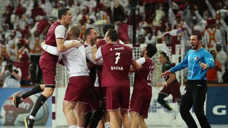 Quatars Team jubelt nach dem Sieg über Deutschland