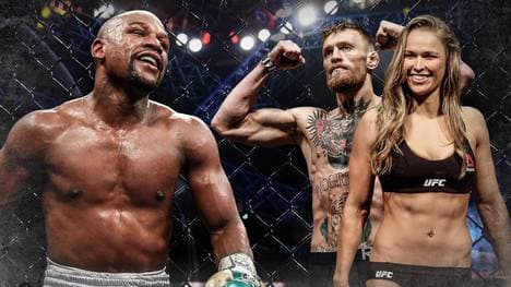 Floyd Mayweather (l.) sieht sich mit anderem Maß gemessen als Conor McGregor und Ronda Rousey