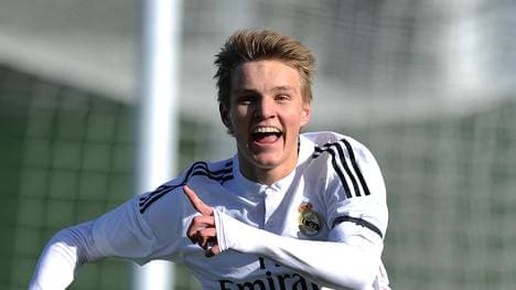 Martin Odegaard jubelt für die Reserve von Real Madrid
