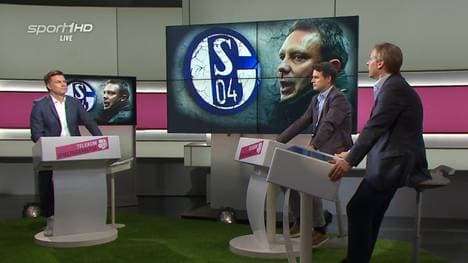 Moderator Thomas Helmer (l.) mit Thomas Berthold (M.) und Olaf Thon