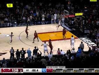 Heat-Star Andrew Wiggins krönt einen dramatischen NBA-Abend mit einem Dunk in letzter Sekunde. Miami schlägt die Cleveland Cavaliers in der Overtime.