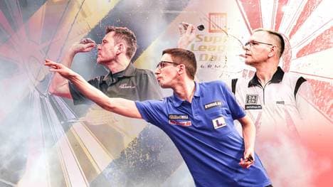 Teilnehmer der BILD Darts Super League: Maik Langendorf, Robert Marijanovic, Stefan Stoyke