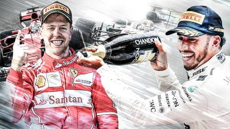 Sebastian Vettel und Lewis Hamilton