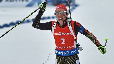 Laura Dahlmeier feiert in Hochfilzen ihre fünfte Goldmedaille