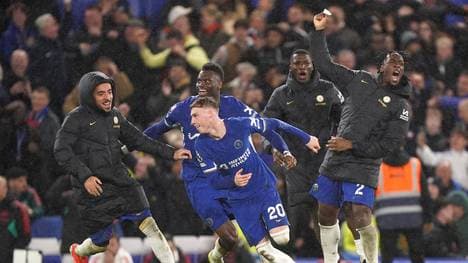 Cole Palmer nach seinem Siegtreffer zum 4:3 gegen Manchester United