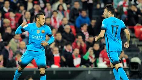 Neymar (l.) trifft für den FC Barcelona