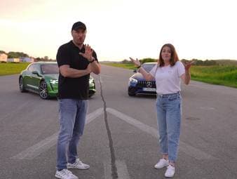 Elektroauto gegen Benziner. Wie schlägt sich der Porsche Taycan Turbo S gegen den AMG E63 S? Das Duell auf dem Prüfstand und dem Flugplatz. Außerdem: Das bislang günstigste Elektroauto bei Car Maniac: der Opel Rocks-e! Und welches Verkehrsmittel ist von München nach Berlin das schnellste und auch das günstigste? Wir testen es!