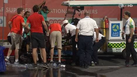 Nils Brembach musste noch am Rand der Strecke behandelt werden