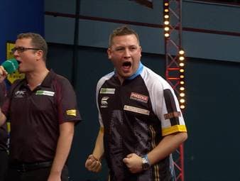 Chris Dobey gelingt bei der European Darts Championship der erste Big Fish - mit Ankündigung von SPORT1-Experte Robert Marijanovic.