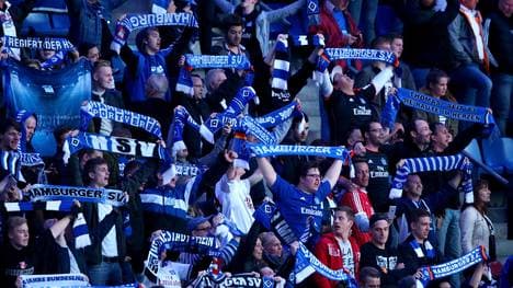 Hamburg Fans Watch The Bundesliga Playoff Match
