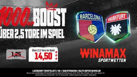 1000er Boost bei Winamax: FC Barcelona vs Eintracht Frankfurt 