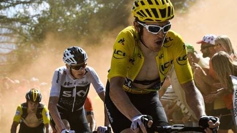 Geraint Thomas (r.) galt vor der Tour als Edelhelfer von Christopher Froome (l.)
