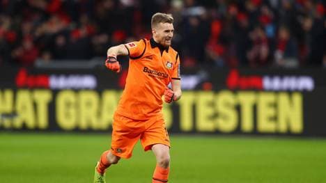 Lukas Hradecky von Bayer 04 Leverkusen freut sich auf die Champions League