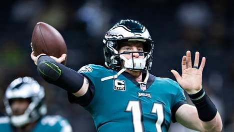Eagles-Quarterback Carson Wentz ist gegen die Redskins gefordert