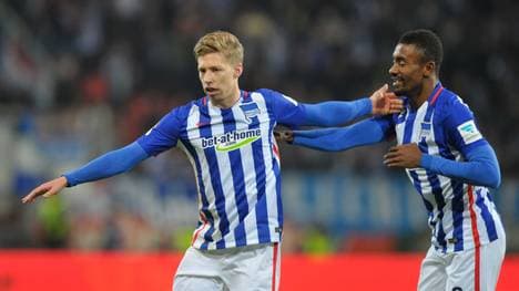 Mitchell Weiser (l.) erzielt sein erstes Tor für Hertha BSC