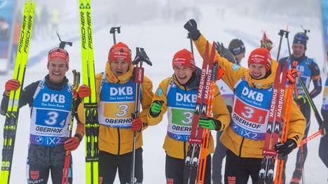 Die deutsche Männer-Staffel holte in Oberhof Platz zwei