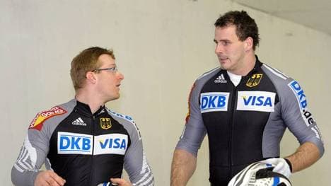 Der ehemalige Bob-Profi Andreas Bredau (r.) will den Fußball bei der Sportförderung mehr in die Pflicht nehmen