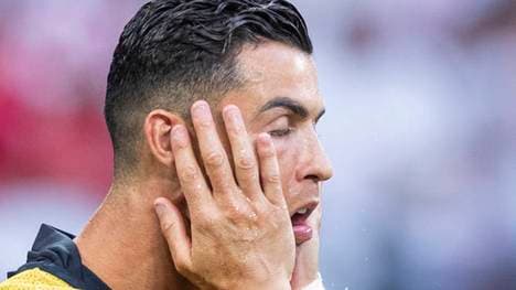 Cristiano Ronaldo beim Aufwärmen vor dem Spiel gegen Georgien