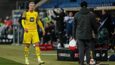 Borussia Dortmund bangt nach dem Sieg in Hoffenheim um den verletzt ausscheidenden Erling Haaland