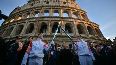 Die Fackel vor dem Kolosseum in Rom