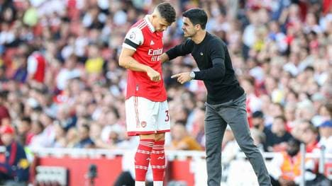 Xhaka und Arteta im August 2022
