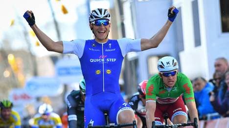 Marcel Kittel freut sich über seinen Teilerfolg bei der Rundfahrt Rundfahrt Drei Tage von De Panne 
