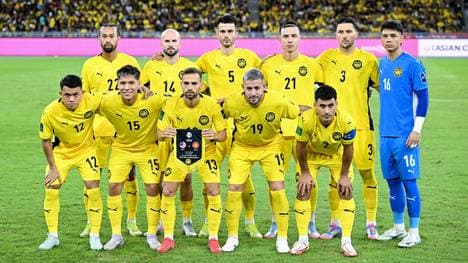 Malaysias Nationalmannschaft vor dem Spiel gegen Vietnam
