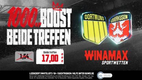 Winamax Quotenboost: 17,00 auf Borussia Dortmund gegen Bayer Leverkusen (11.04.)