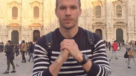 Beeindruckende Kulisse: Lukas Podolski in seiner neuen Heimat Mailand.