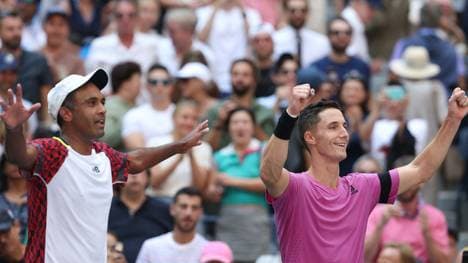 Ram (l.) und Salisbury feiern ihren US-Open-Sieg