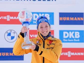 Franziska Preuß gelang mit dem Gesamtweltcup-Sieg im vergangenen Winter ein großer Coup. Biathlon-Weltmeister Benedikt Doll äußert sich dazu, wie schwer es für den DSV-Star wird, diesen Erfolg zu wiederholen. 