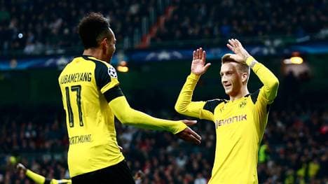Aubameyang und Reus bejubeln Tor