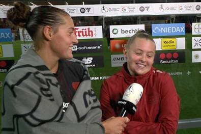 Kuriose Szenen! Bayer-Star interview Mitspielerin