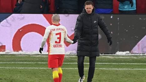 Angelino (l.) und Julian Nagelsmann arbeiteten bei RB Leipzig zusammen