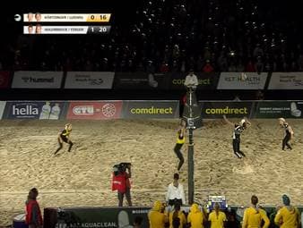 Für Laura Ludwig und ihre Interimspartnerin Leonie Körtzinger ist die Deutsche Meisterschaft am Timmendorfer Strand beendet. Im Viertelfinale ist gegen das Duo Aulenbrock/Ferger Endstation. 