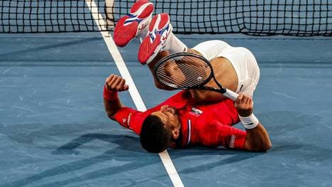 Nur kurz am Boden: Novak Djokovic