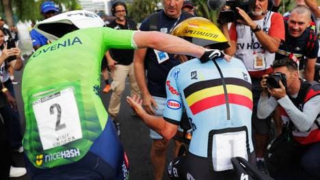 Die großen Rivalen: Tadej Pogacar (l.) und Remco Evenepoel