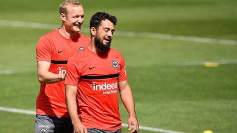 Sebastian Rode und Amin Younes im Training von Eintracht Frankfurt