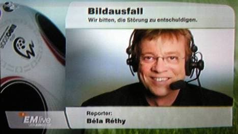 Dieses Bild mit Béla Réthy bekam der TV-Zuschauer im ZDF minutenlang zu sehen