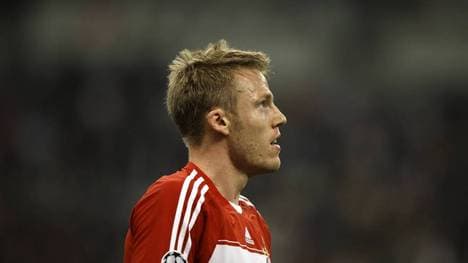 Christian Lell (Bayern) enttäuscht Fußball EC 1 Herren Champions League 2008 2009, FC Bayern München Porträt München Enttäuschung,