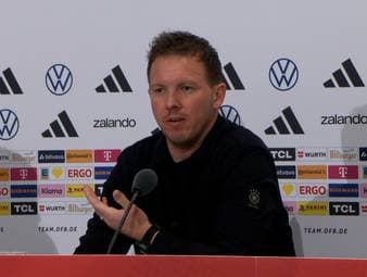 Julian Nagelsmann wird auf der PK vor dem Länderspiel gegen die Schweiz gefragt, ob er die Partie zum Testen oder Einspielen nutzen wolle. Die trockene Antwort des Bundestrainers sorgt für eine Diskussion mit dem Reporter.