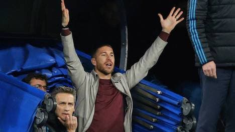 Sergio Ramos hielt es während der Partie nicht auf seinem Platz auf der Tribüne