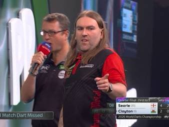 Ryan Searle gewinnt das Viertelfinale gegen Jonny Clayton und steht als erster Spieler im neuen Jahr im Halbfinale der Darts-WM.