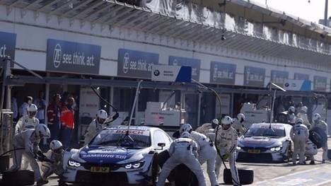 Achtung, Rutschgefahr! Nach den DTM-Boxenstopps war Vorsicht geboten