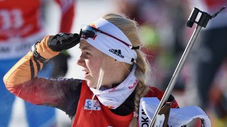 Miriam Gössner beim Weltcup in Hochfilzen
