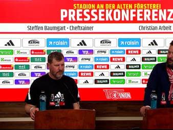 Steffen Baumgart hat bei der eigenen Pressekonferenz mit einem süffisanten Seitenhieb gegen seinen eigenen Klub Union Berlin ausgeteilt.