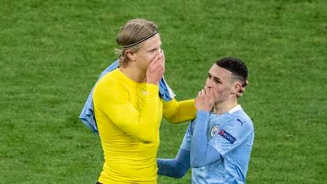 Dieses Gespräch zwischen Erling Haaland (l.) und Phil Foden sorgte für reichlich Aufsehen