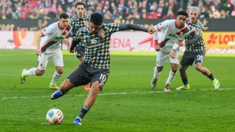 Nadiem Amiri trifft von Punkt