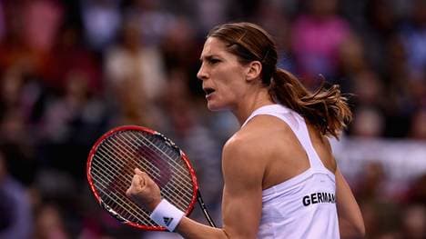 Andrea Petkovic jubelt beim Fed Cup gegen Australien