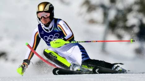 Lena Dürr beim Olympia-Slalom in Cortina d'Ampezzo